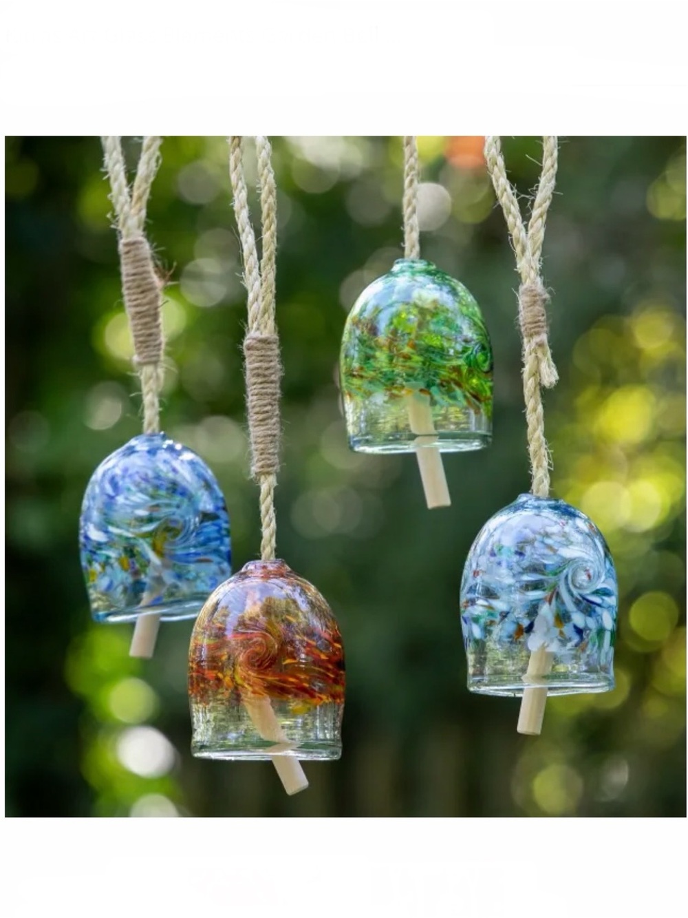 Kitras Art Glass Elements Garden Bell - Fire Hand Blown